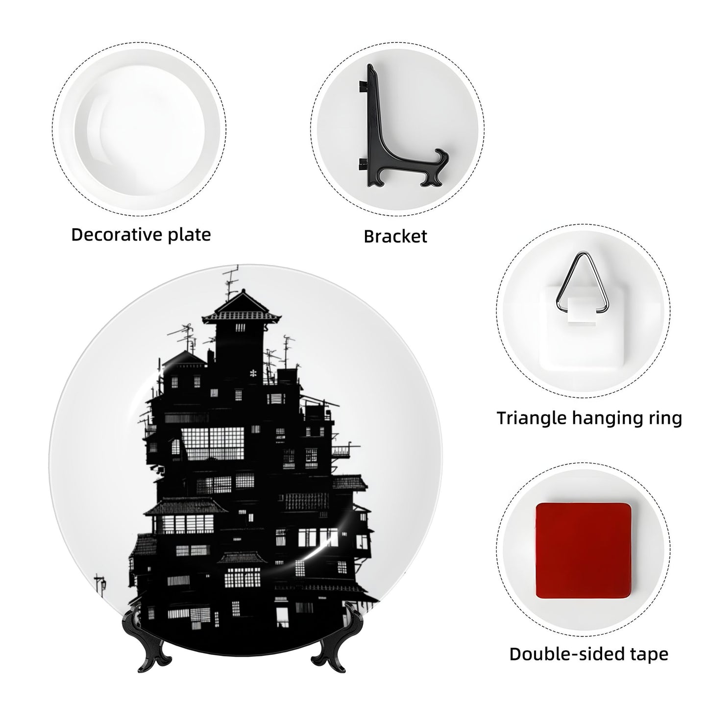 Eastern Skyline · Silhouette of Stacked City Towers Decorative Plate