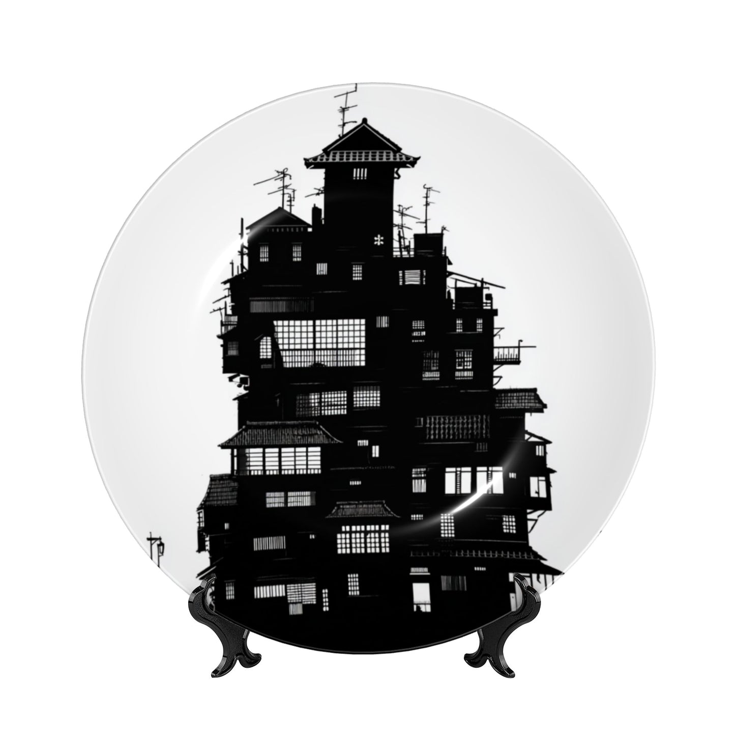 Eastern Skyline · Silhouette of Stacked City Towers Decorative Plate