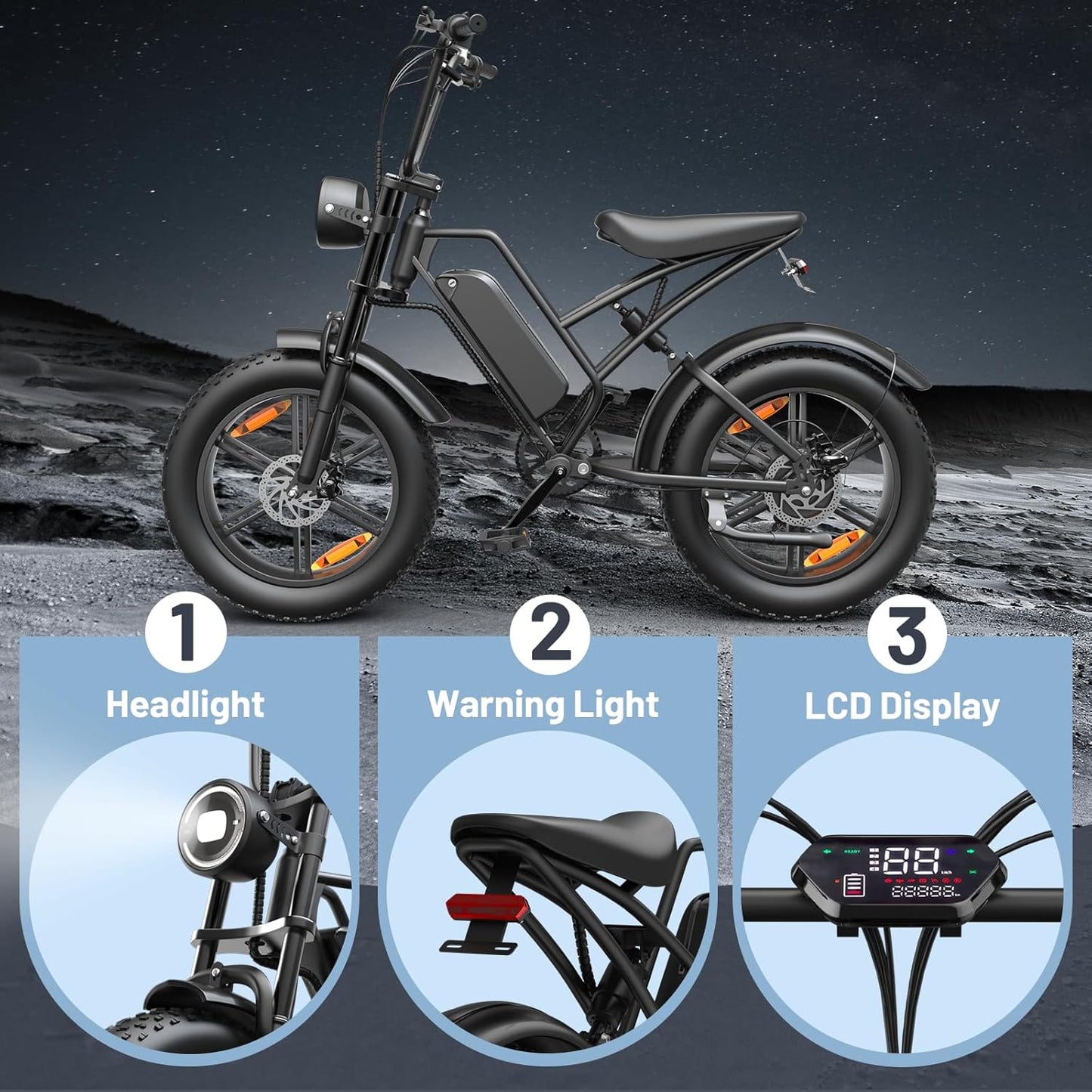 [Limited time offer 100 pieces for only 35] E500 adult electric bicycle 40 miles (about 1000 kilometers) PAS range, equipped with 48V removable battery, suitable for mountain, sand, road, beech pain, snow pain off-road cycling,